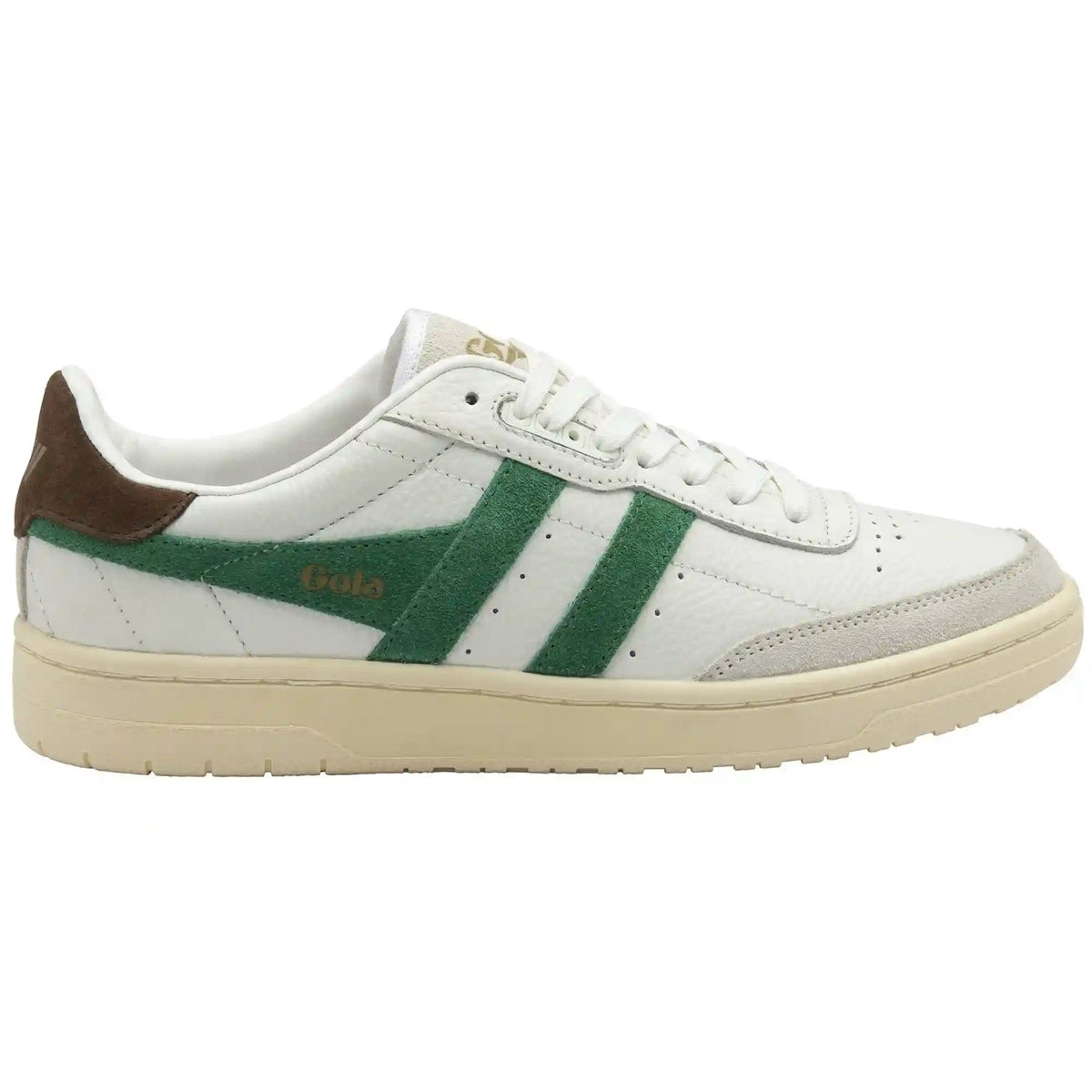 Gola Classics Women's Falcon Sneakers - White/Emerald/Dark Brown