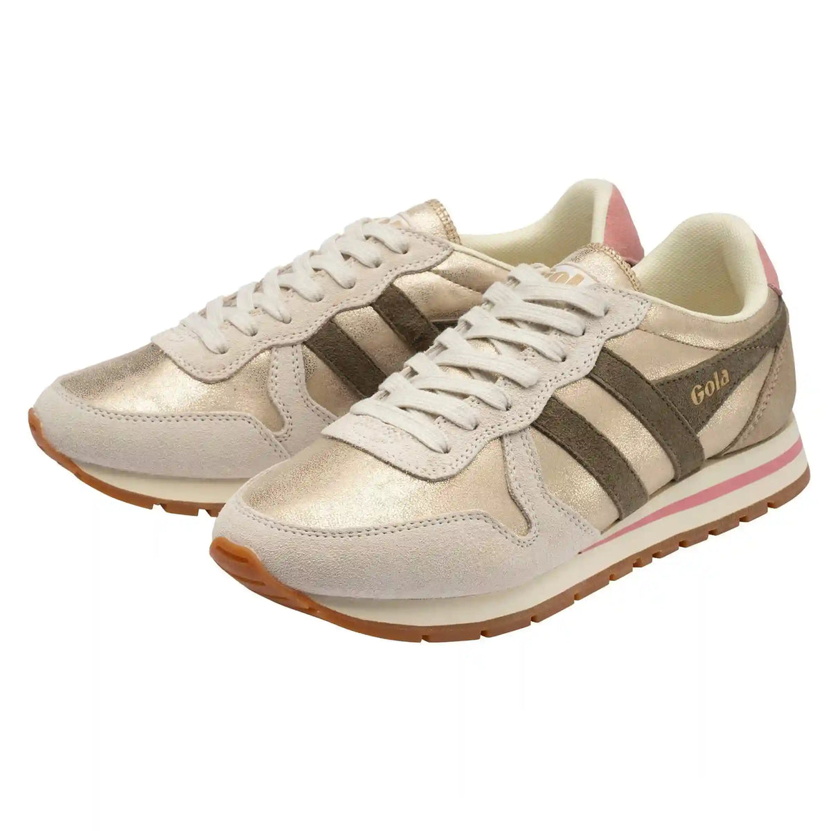 Gola Classics Women's Daytona Blaze Sneakers - Gold/Khaki/Coral Pink