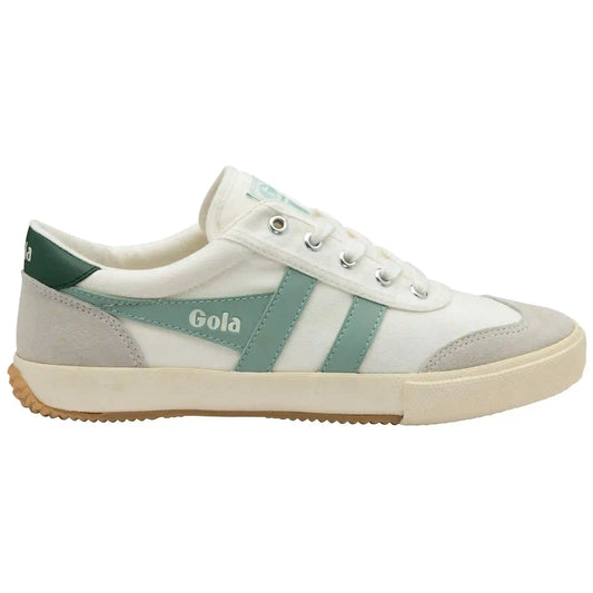 Gola Classics Women's Badminton Plimsoll Sneakers - Off White/Surf/Evergreen