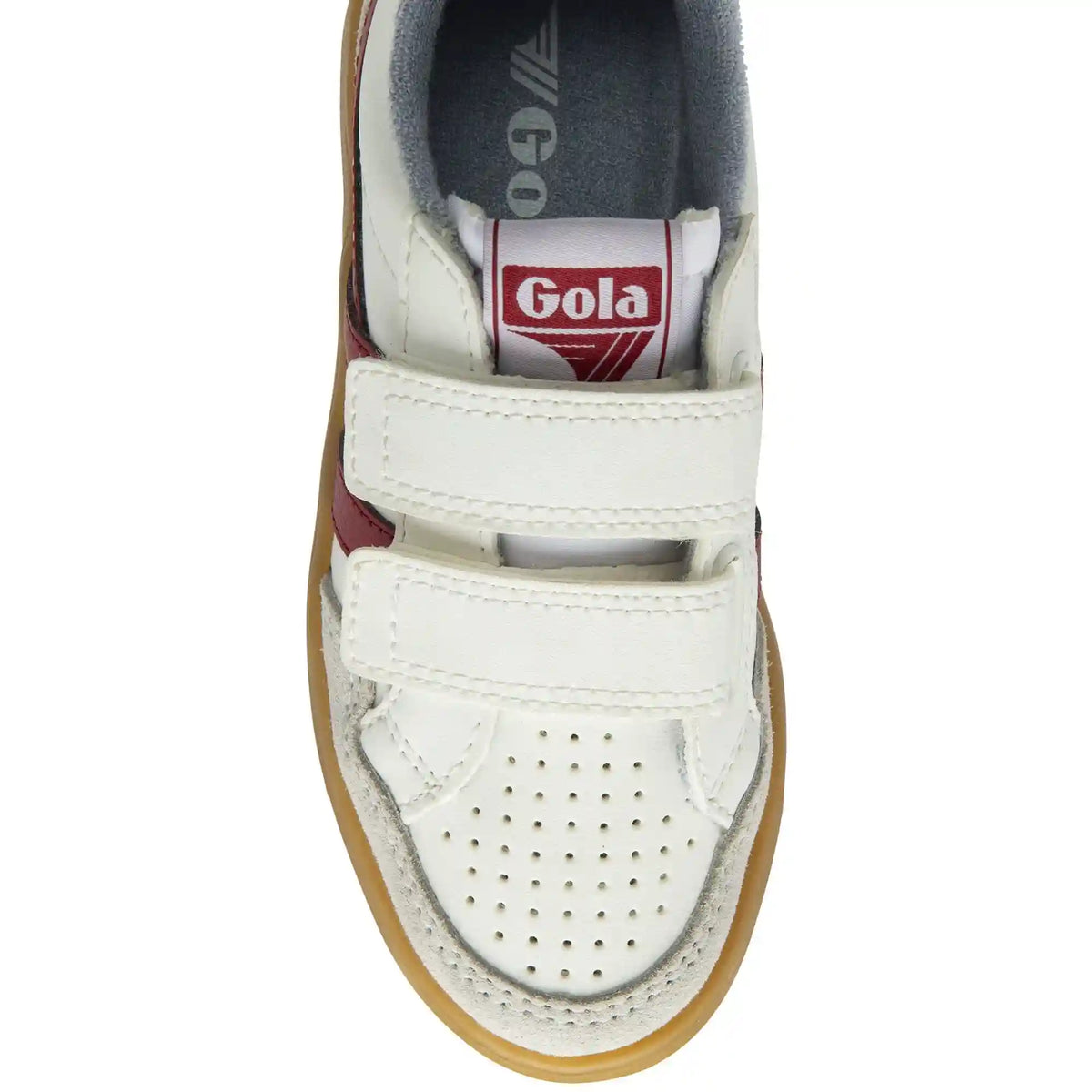 Gola Classics Kids' Eagle Strap Sneakers - White/Deep Red/Air/Gum
