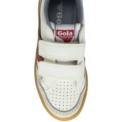 Gola Classics Kids' Eagle Strap Sneakers - White/Deep Red/Air/Gum