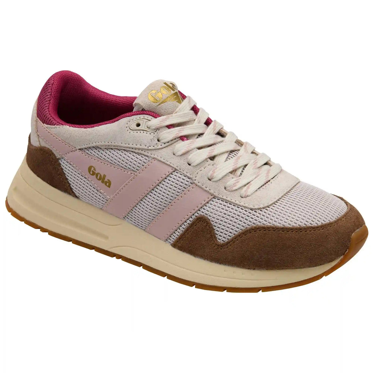 Gola Classics Women's Delta Sneakers - Off White/Otter/Chalk Pink