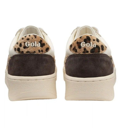 Gola Classics Women's Grandslam Safari Quadrant - Off White/Light Caramel/Leopard/Mocha