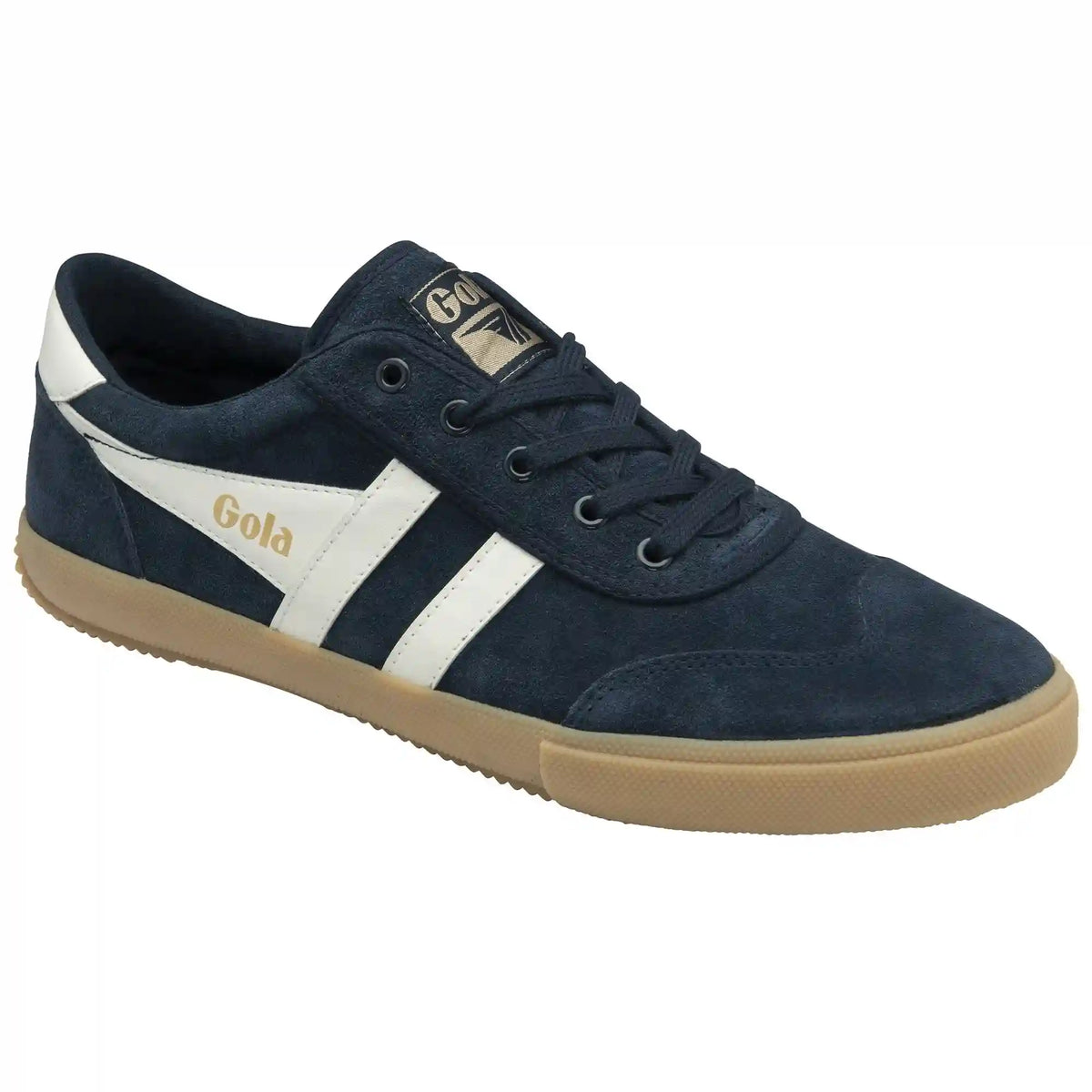 Gola Classics Men's Badminton Suede Plimsoll Sneakers - Navy/Off White/Gum