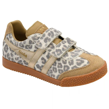 Gola Classics Kids' Harrier Safari Strap sneakers - Snow Leopard/Light Caramel/Gold