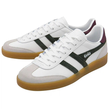 Gola Classics Men's Viper Leather Sneakers - White/Dark Khaki/Burgundy/Gum