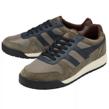 Gola Classics Men's Trek Low Sneakers - Khaki/Navy/Burgundy