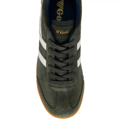 Gola Classics Men's Harrier Suede Sneakers - Dark Khaki/Off White/Marine Blue