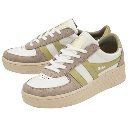 Gola Classics Women's Grandslam Pure Sneakers - White/Feather Grey/Lemon