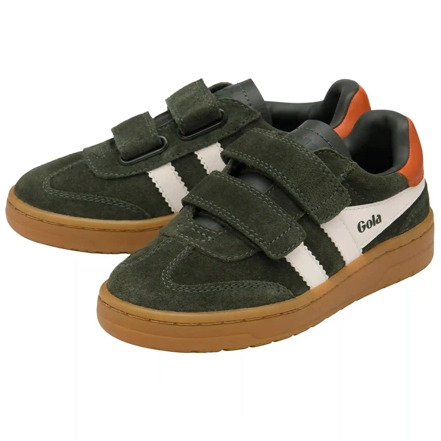 Gola Classics Kids' Viper Strap Sneakers - Dark Khaki/Off White/Moody Orange/Gum