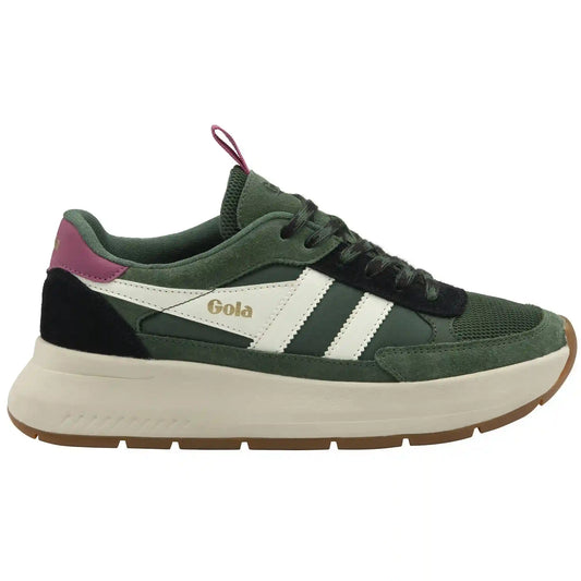 Gola Classics Women's Phoenix Sneakers - Evergreen/Black/Fuchsia