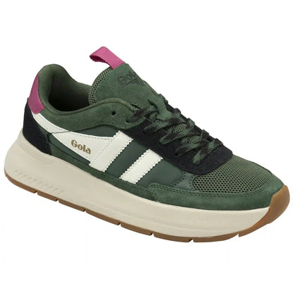 Gola Classics Women's Phoenix Sneakers - Evergreen/Black/Fuchsia