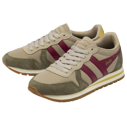 Gola Classics Women's Daytona Chute Sneakers - Bone/Khaki/Cerise