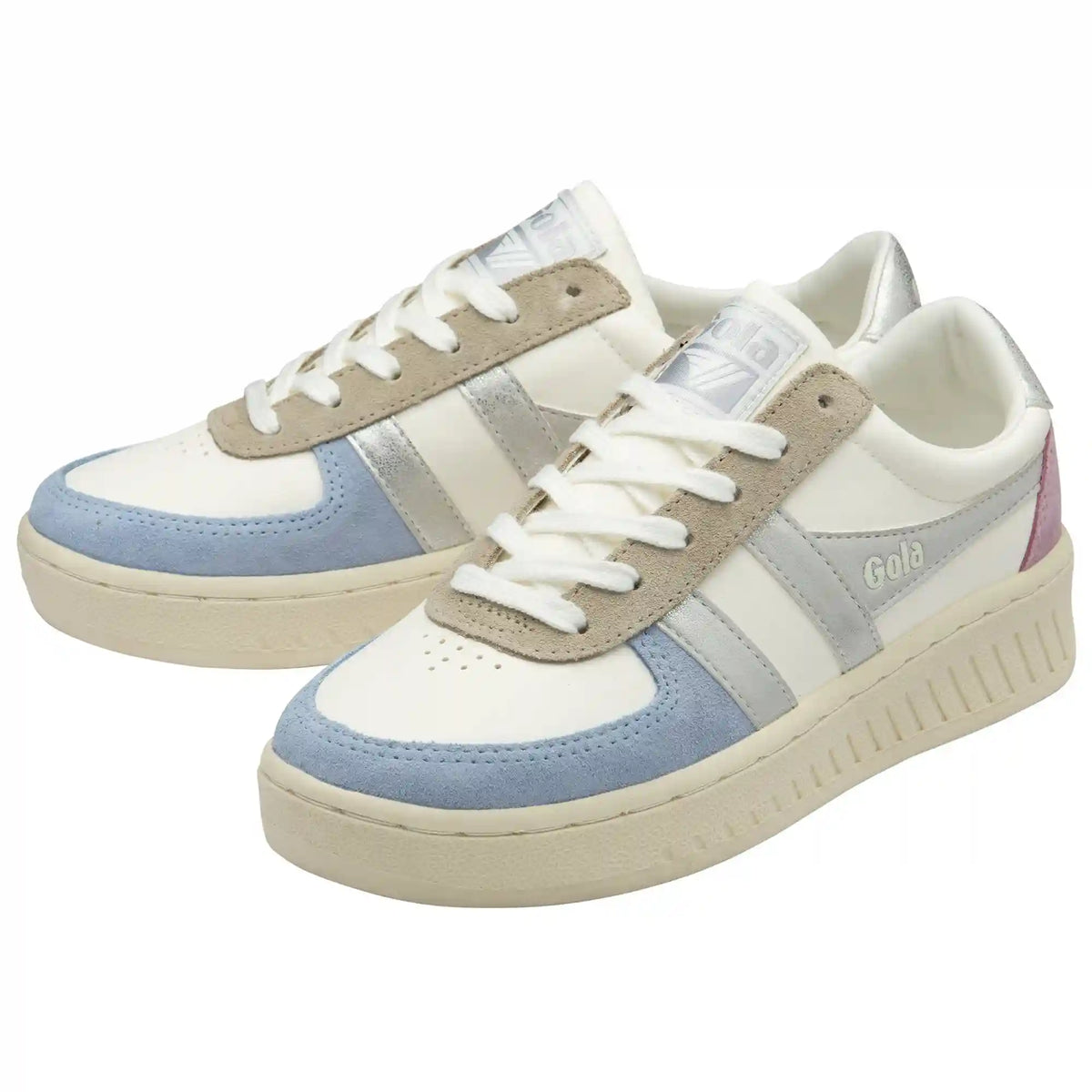 Gola Classics Women's Grandslam Quadrant Sneakers - Off White/Air/Silver/Candy