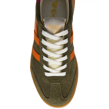 Gola Classics Women's Athena Sneakers - Khaki/Clementine/Fuchsia