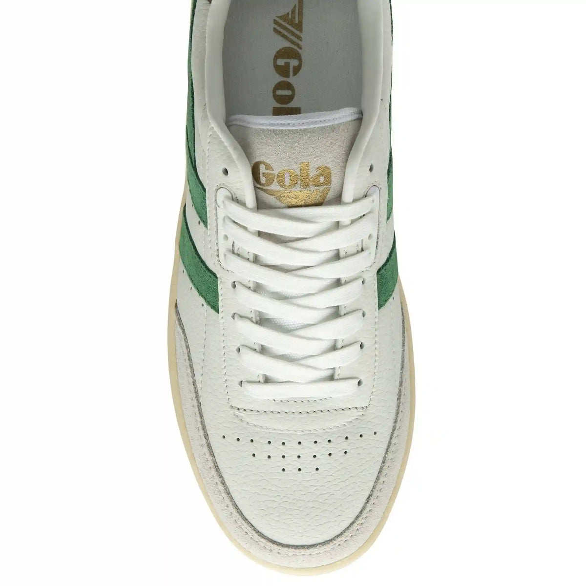 Gola Classics Women's Falcon Sneakers - White/Emerald/Dark Brown