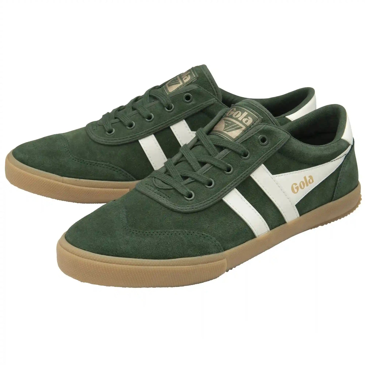 Gola Classics Men's Badminton Suede Plimsoll Sneakers - Evergreen/Off White/Gum