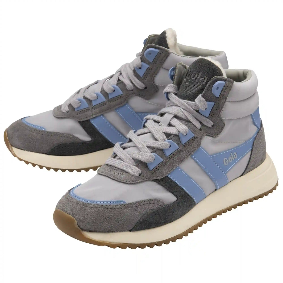 Gola Classics Women's Chicago High Sneakers - Light Grey/Vista Blue/Vista Blue