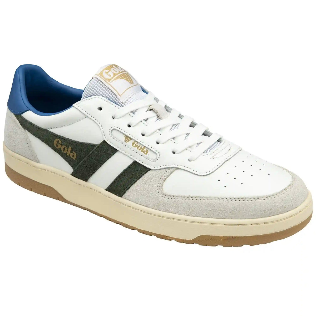 Gola Classics Men's Hawk Sneakers - White/Dark Khaki/Sapphire