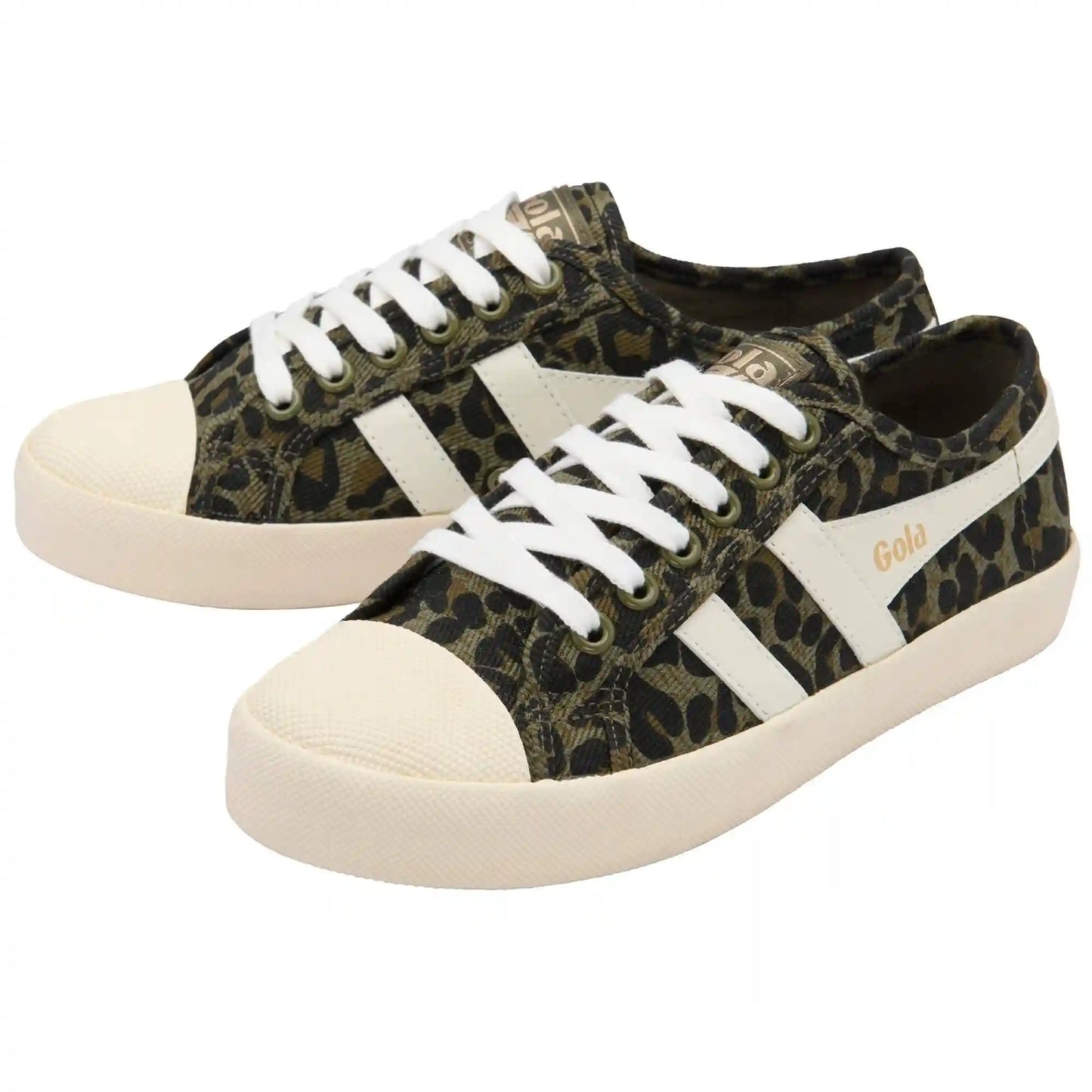 Vegan Gola Classics Women's Coaster Leopard - Khaki/Off White