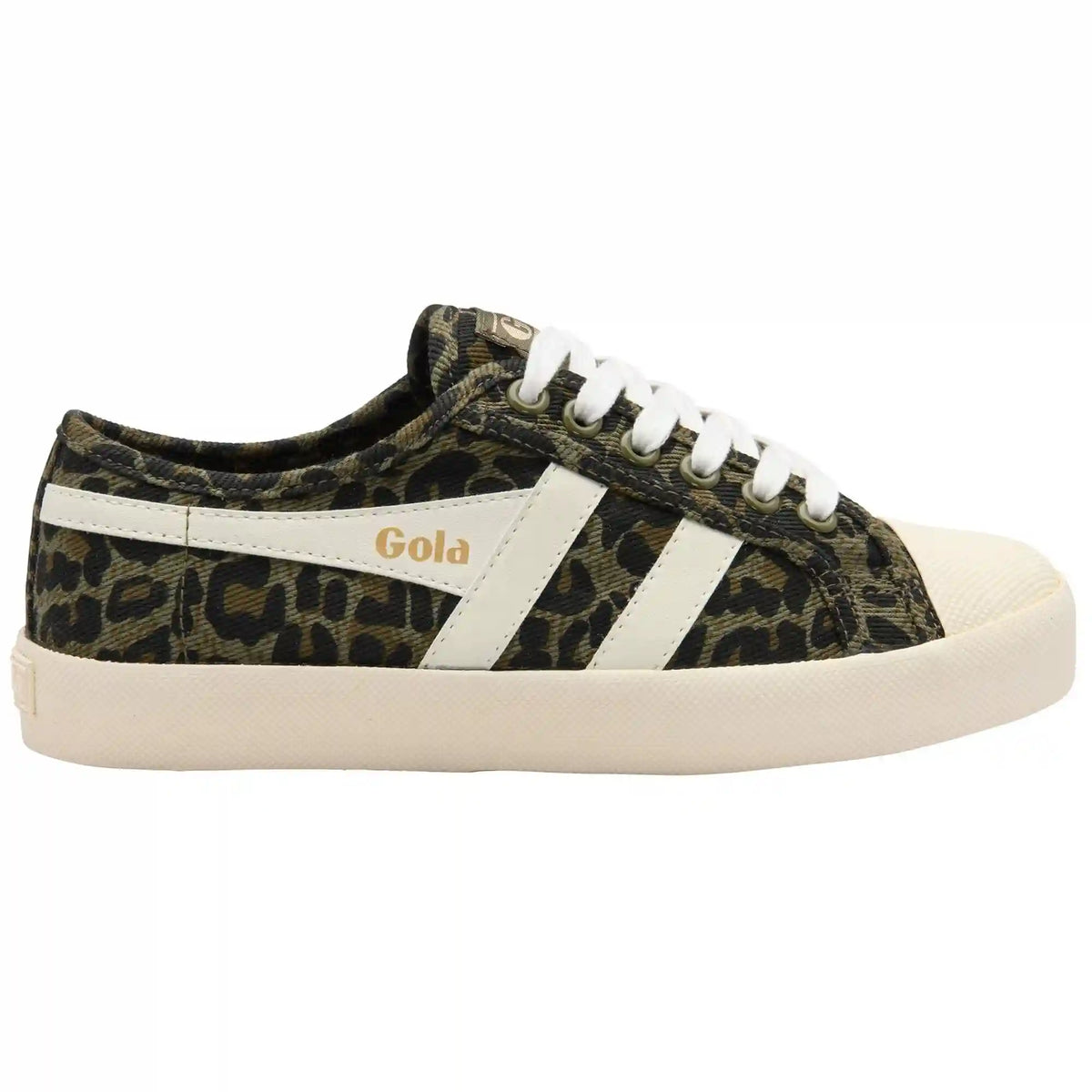 Vegan Gola Classics Women's Coaster Leopard - Khaki/Off White