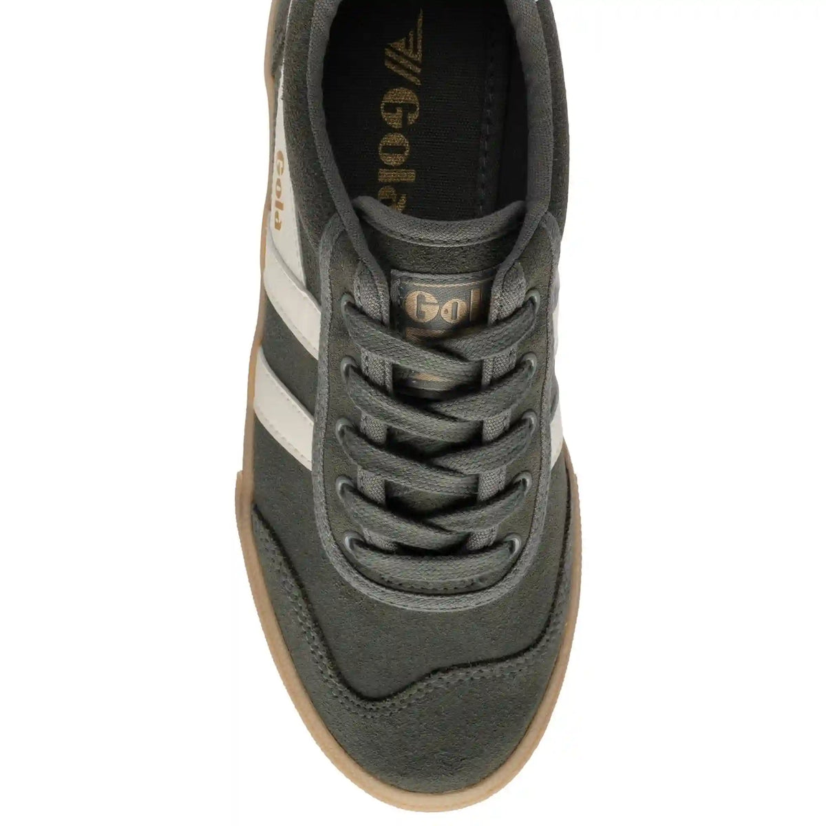 Gola Classics Women's Badminton Suede Plimsoll Sneakers - Conifer/Off White/Gum