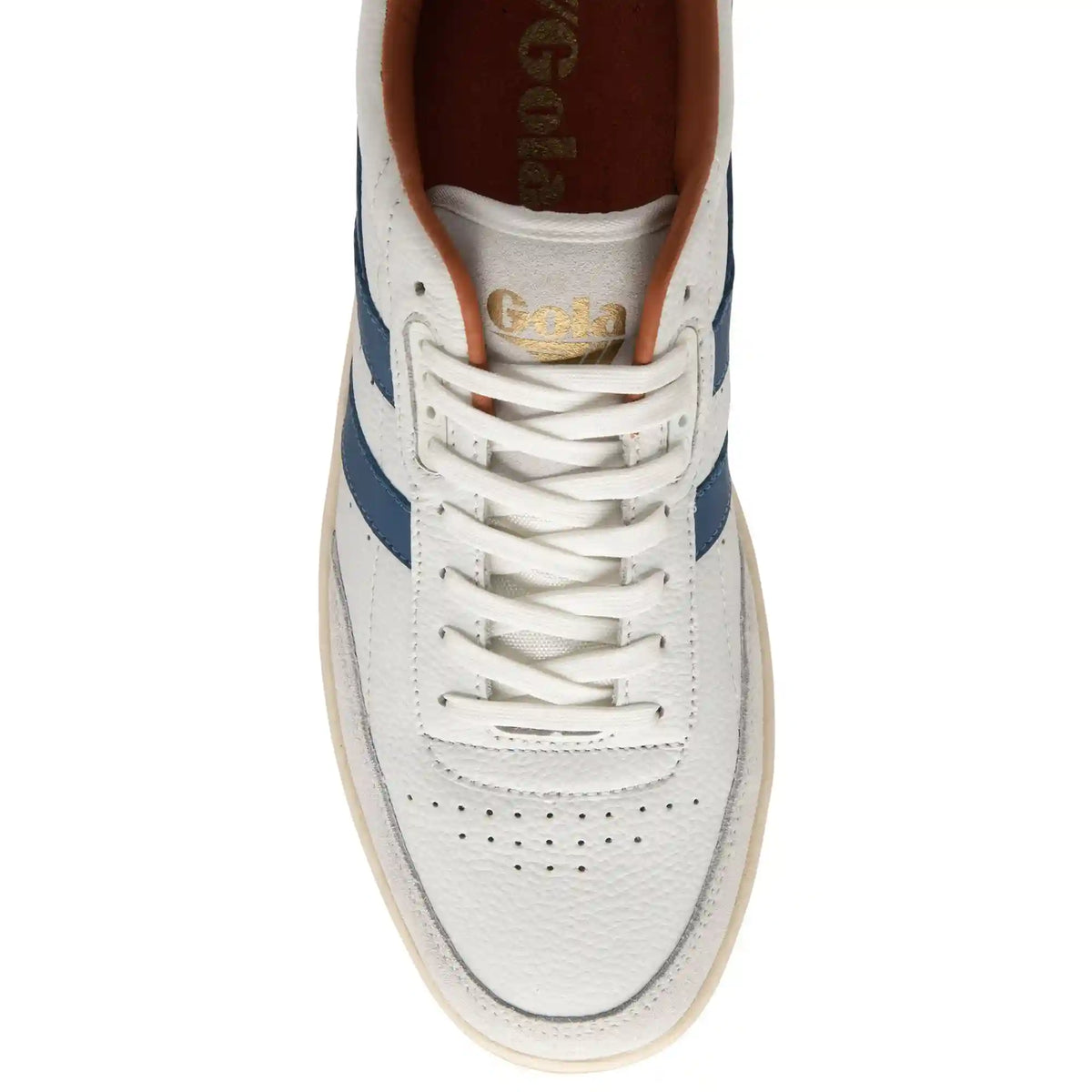 Gola Classics Men's Contact Leather Sneakers - White/Marine Blue/Moody Orange