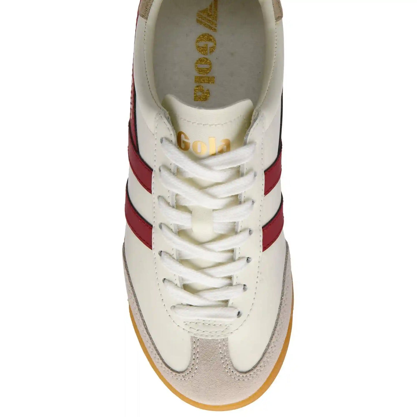 Gola Classics Women's Torpedo Leather Sneakers - Off White/Deep Red/Gold