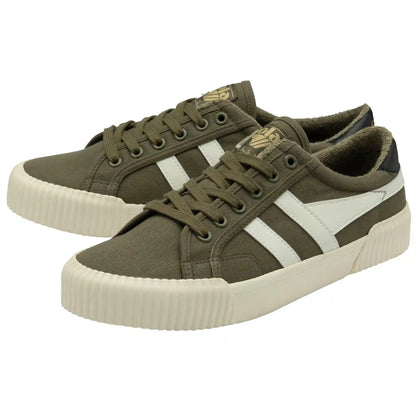 Vegan Gola Classics Men's Rally Plimsoll Sneakers - Khaki/Off White/Black