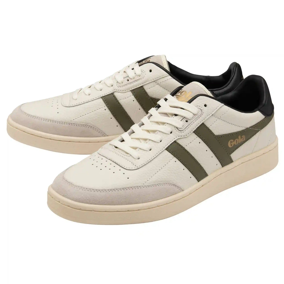 Gola Classics Men's Contact Leather Sneakers - Off White/Khaki/Black