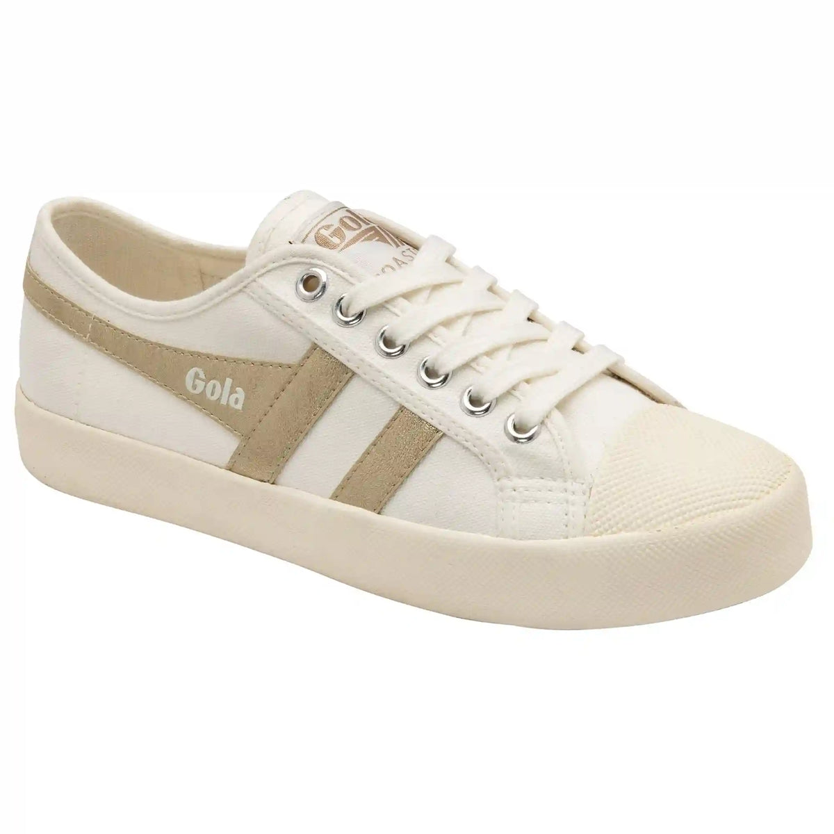 Vegan Gola Classics Women's Coaster Flame - Off White/Gold