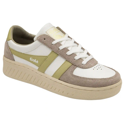 Gola Classics Women's Grandslam Pure Sneakers - White/Feather Grey/Lemon