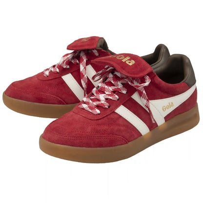 Gola Classics Women's Stadia '86 Sneakers - Red/Off White/Dark Brown/Gum