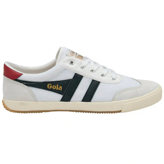 Gola Classics Men's Badminton Mesh Plimsoll Sneakers - White/Navy/Deep Red