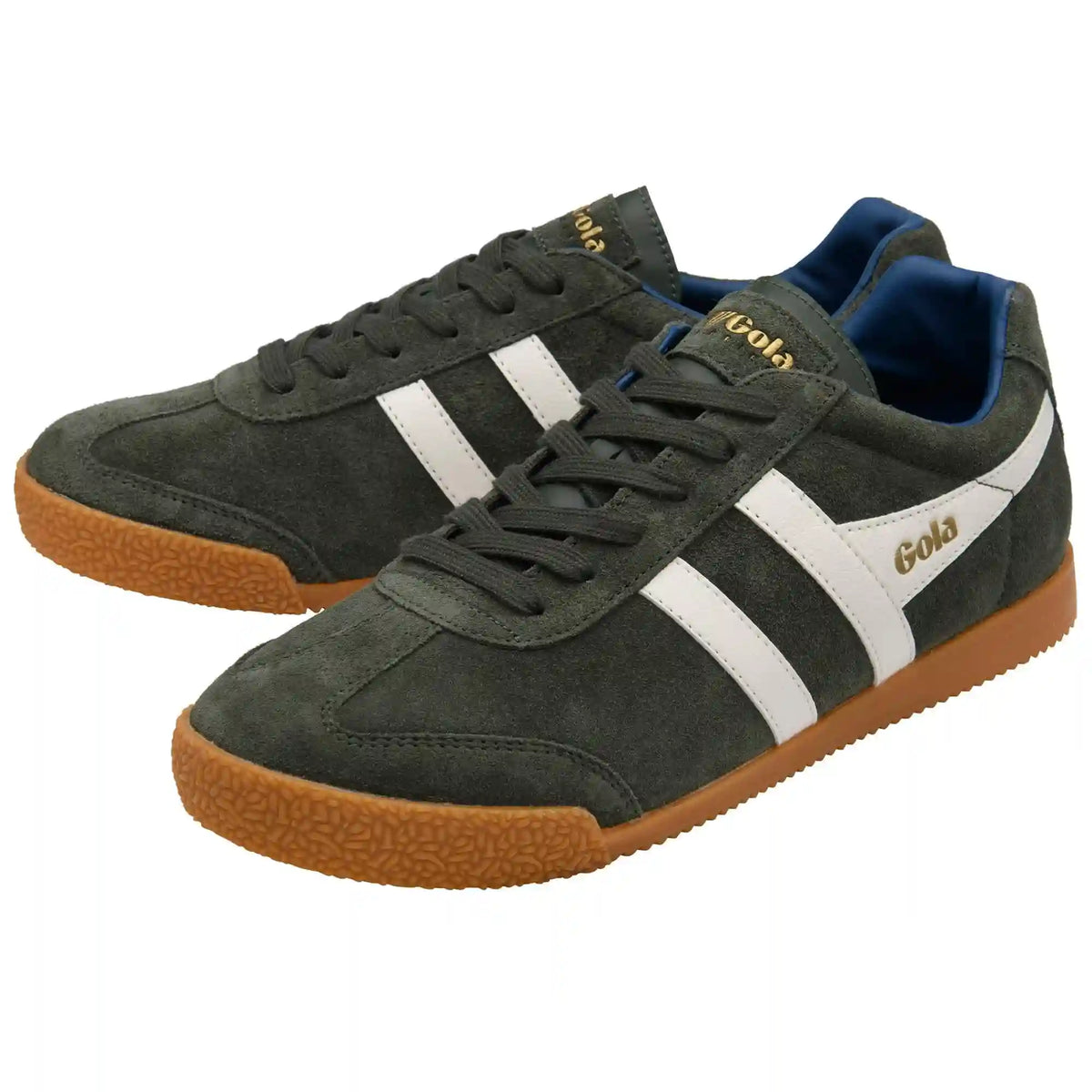 Gola Classics Men's Harrier Suede Sneakers - Dark Khaki/Off White/Marine Blue