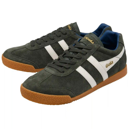 Gola Classics Men's Harrier Suede Sneakers - Dark Khaki/Off White/Marine Blue