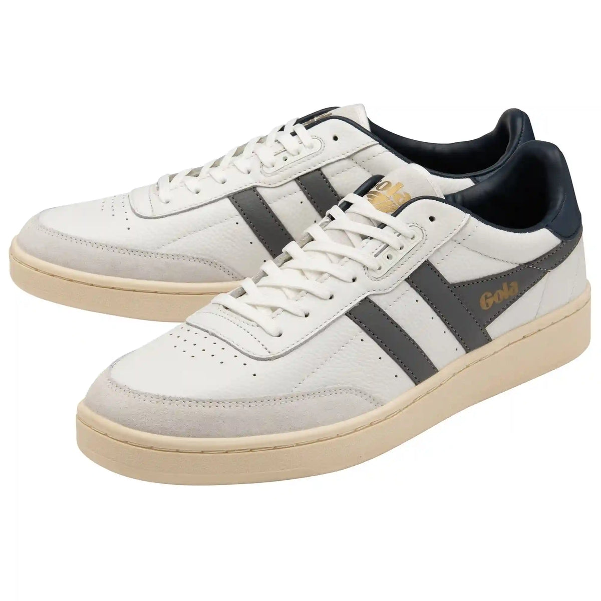 Gola Classics Men's Contact Leather Sneakers - White/Ash/Navy