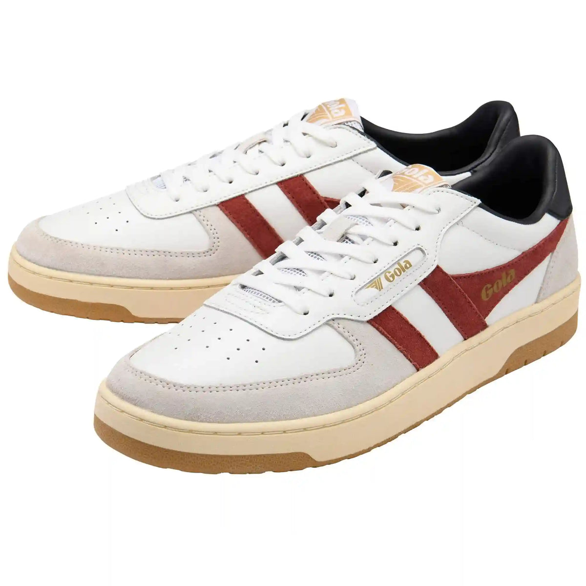Gola Classics Men's Hawk Sneakers - White/Red Ochre/Black