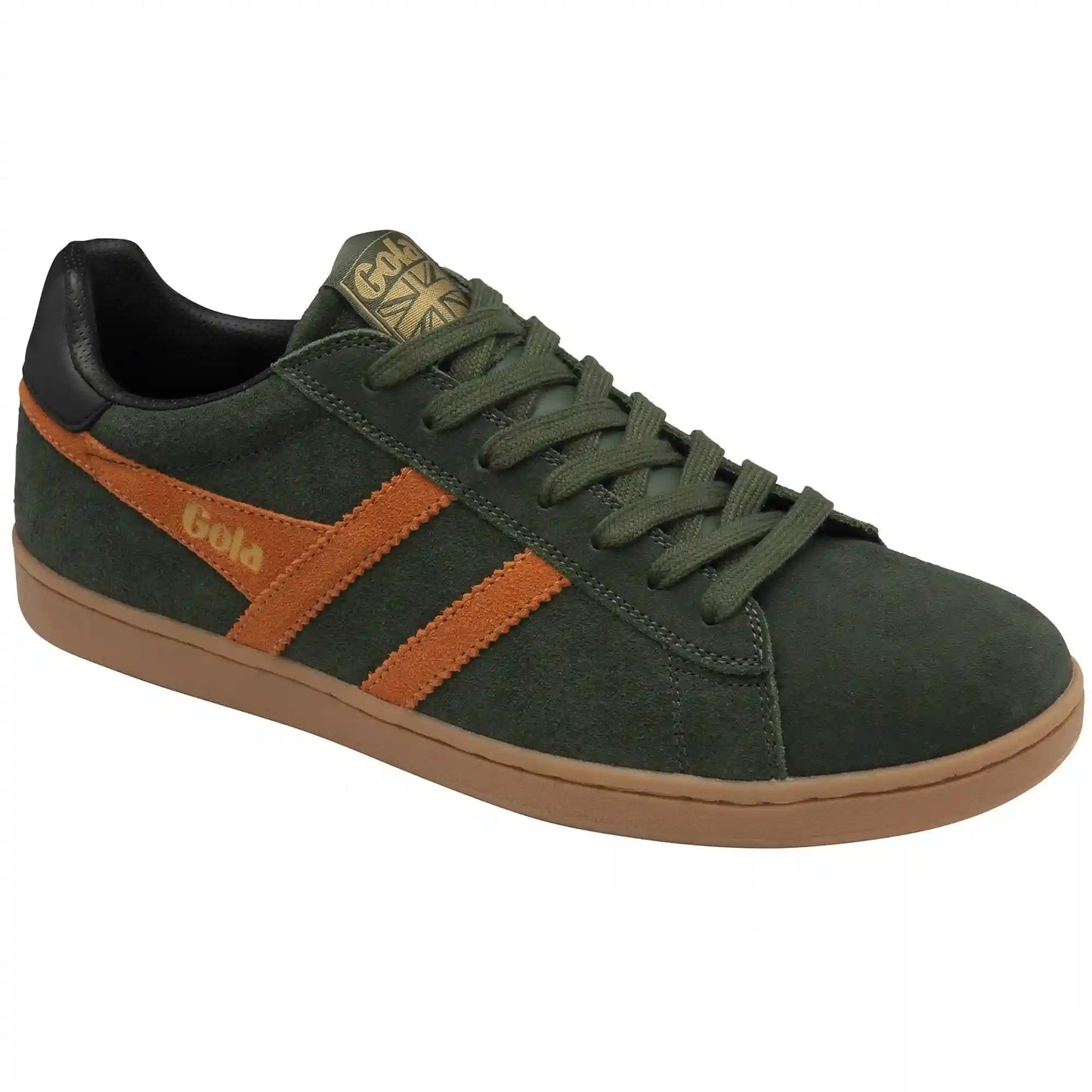 Gola Classics Men's Equipe II Suede Sneakers - Dark Khaki/Moody Orange/Black