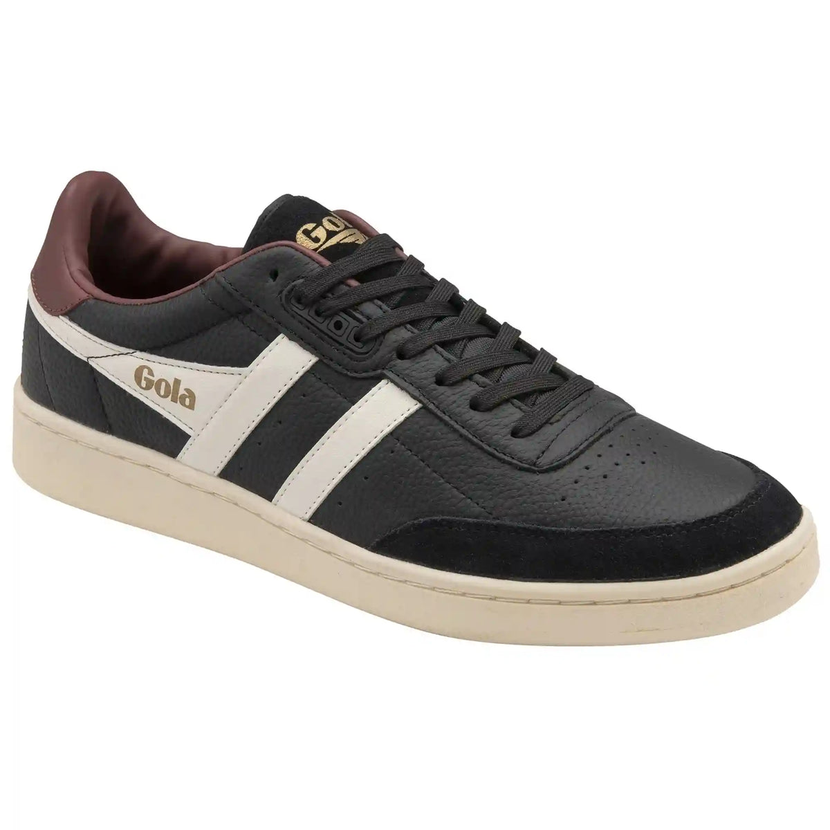 Gola Classics Men's Contact Leather Sneakers - Black/Off White/Burgundy