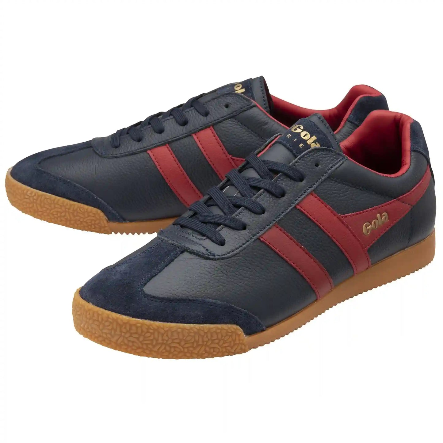 Gola Classics Men's Harrier Leather Sneakers - Navy/Deep Red/Deep Red