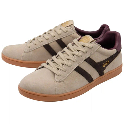 Gola Classics Men's Equipe II Suede Sneakers - Bone/Mocha/Red Ochre