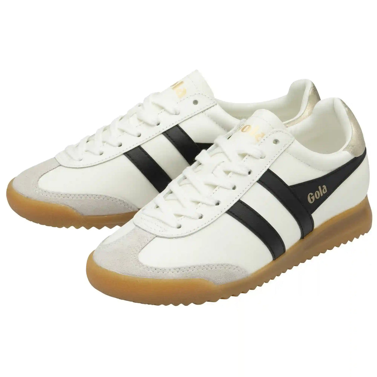 Gola Classics Women's Torpedo Leather Sneakers - Off White/Black/Gold