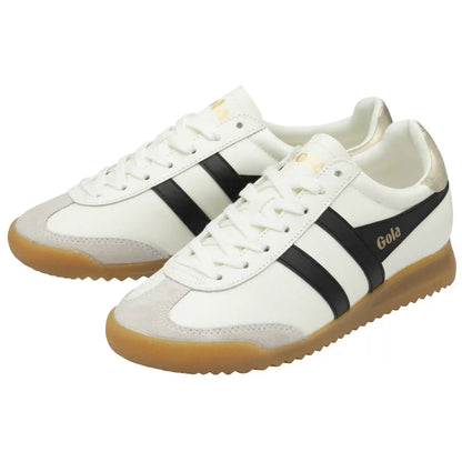 Gola Classics Women's Torpedo Leather Sneakers - Off White/Black/Gold