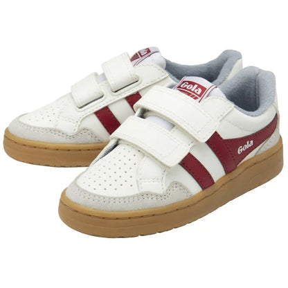 Gola Classics Kids' Eagle Strap Sneakers - White/Deep Red/Air/Gum