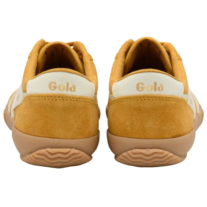 Gola Classics Women's Badminton Suede Plimsoll Sneakers - Sun/Off White/Gum