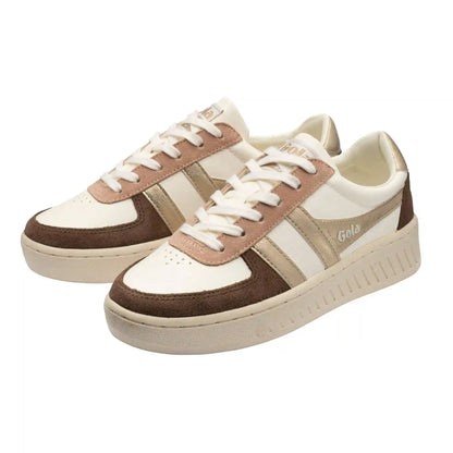 Gola Classics Women's Grandslam Quadrant Sneakers - Off White/Otter/Gold/Dark Brown