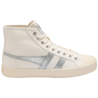 Vegan Gola Classics Women's Coaster Flame High - Off White/Silver