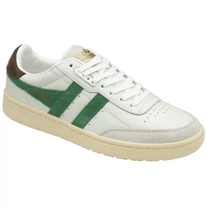 Gola Classics Women's Falcon Sneakers - White/Emerald/Dark Brown
