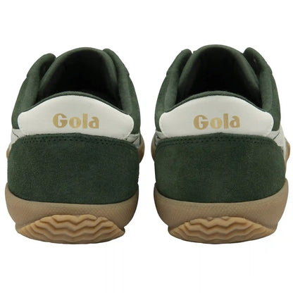 Gola Classics Men's Badminton Suede Plimsoll Sneakers - Evergreen/Off White/Gum